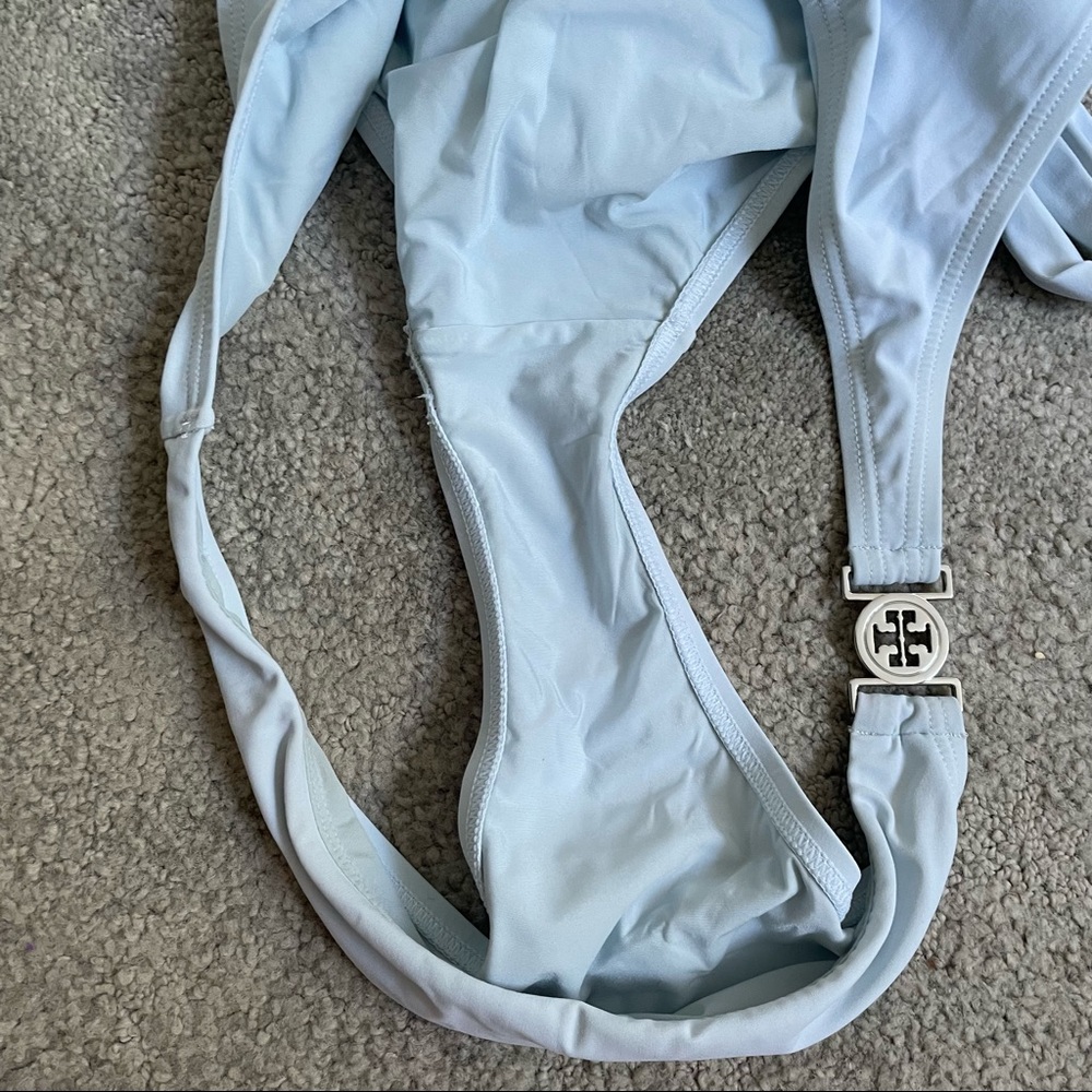 TORY BURCH Spring Blue Miller Halter Bikini Halter Top Hipster Bottom Swimsuit - Picture 9 of 10